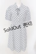 F i.n.t / リボンタイ付き開衿チェックワンピース F ブルー O-25-03-26-1029-CA-OP-YM-ZT110