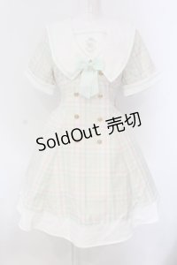 Amavel / Juicy Checkワンピース  ミント O-25-03-26-011-CA-OP-IG-OS