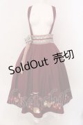 Amavel / 月夜の狐と寒椿 和風スカート  ワイン O-25-03-26-014-CA-SK-IG-OS