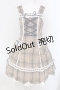 BABY,THE STARS SHINE BRIGHT / 裾スカラップタータンチェックジャンパースカートセット  ベージュ O-25-03-26-002-BA-OP-IG-OS