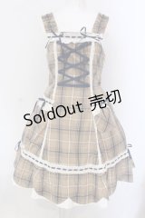 BABY,THE STARS SHINE BRIGHT / 裾スカラップタータンチェックジャンパースカートセット  ベージュ O-25-03-26-002-BA-OP-IG-OS