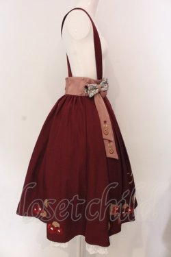 画像4: Amavel / 月夜の狐と寒椿 和風スカート  ワイン O-25-03-26-014-CA-SK-IG-OS