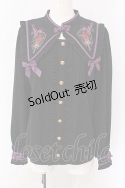 画像1: Amavel / 宮燈街の飴売り子チャイナブラウス  限定カラーブラック O-25-03-26-022-CA-BL-IG-OS
