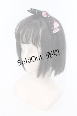 画像1: axes femme POETIQUE / スウィートリボンカチューシャ  クロ×ピンク O-25-03-27-037-AX-AC-IG-ZT434-F005