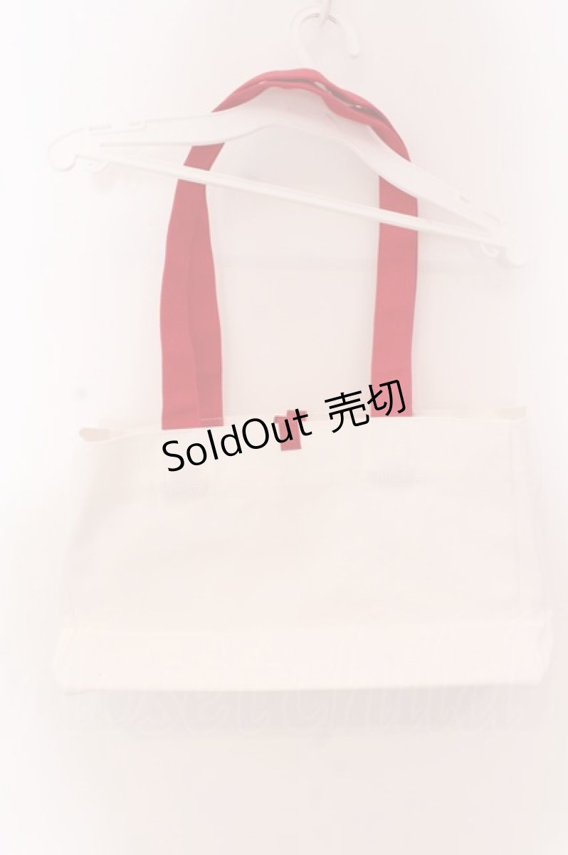 画像2: 【SALE】LEBECCA boutique / 私たちのキャンバスバッグ（M）  シロ×アカ O-25-03-27-004-EL-BG-OW-ZTK013 (2)