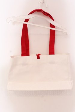 画像2: LEBECCA boutique / 私たちのキャンバスバッグ（M）  シロ×アカ O-25-03-27-004-EL-BG-OW-ZT-K013