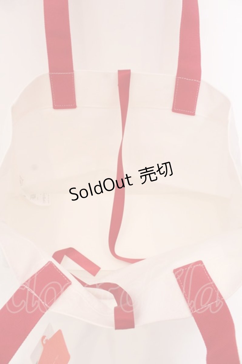 画像3: 【SALE】LEBECCA boutique / 私たちのキャンバスバッグ（M）  シロ×アカ O-25-03-27-004-EL-BG-OW-ZTK013 (3)