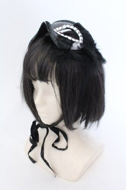 画像1: ATELIER　Ruby / フェイクレザーマスケラヘッドドレス  ブラック O-25-03-27-049-EL-AC-OW-ZT-K016