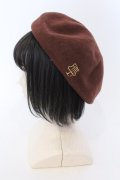 Fi.n.t / 刺繍入りベレー帽  ブラウン O-25-03-27-050-CA-AC-IG-ZT-K007