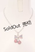 MILK / チェリーリボンネックレス  アカ×シルバー O-25-03-27-016-ML-AC-OW-ZT-K016