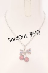 MILK / チェリーリボンネックレス  アカ×シルバー O-25-03-27-016-ML-AC-OW-ZT-K016