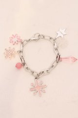 MILK / 雪の結晶ブレスレット  シルバー×ピンク系 O-25-03-27-020-ML-AC-IG-ZT-K016