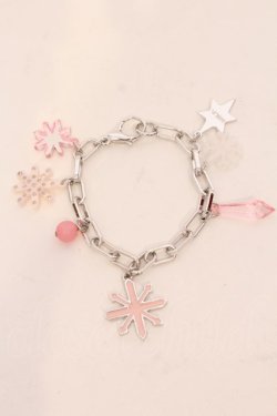 画像1: MILK / 雪の結晶ブレスレット  シルバー×ピンク系 O-25-03-27-020-ML-AC-IG-ZT-K016