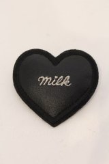 MILK / レザーハートバレッタ  クロ O-25-03-27-022-ML-AC-IG-ZT-K016