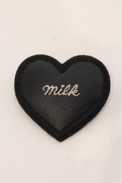 画像1: MILK / レザーハートバレッタ  クロ O-25-03-27-022-ML-AC-IG-ZT-K016