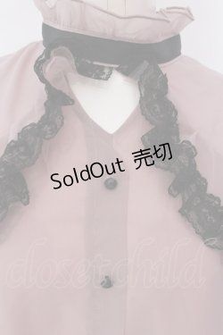画像2: Rojita / シアーラッフル配色ブラウス  ピンク×クロ O-25-03-29-026-LO-BL-IG-OS