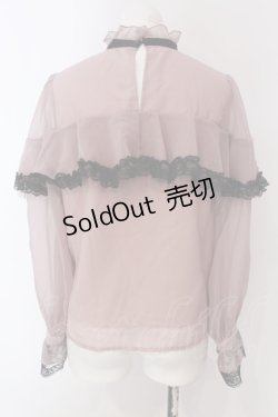 画像4: Rojita / シアーラッフル配色ブラウス  ピンク×クロ O-25-03-29-026-LO-BL-IG-OS