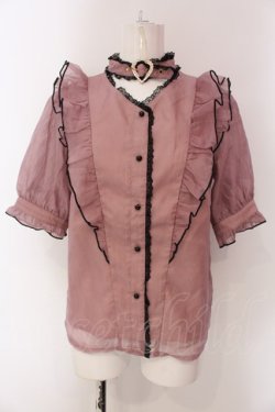 画像1: Rojita / ハートバックルシアーブラウス  ピンク O-25-03-29-027-LO-BL-IG-OS