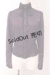Sheglit / シャドーストライプサテンブラウス M パープル O-25-03-29-031-EL-BL-OW-OS