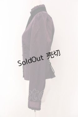 画像4: Sheglit / シャドーストライプサテンブラウス M パープル O-25-03-29-031-EL-BL-OW-OS