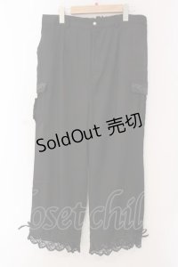 axes femme / ポケットデザインカーゴパンツ 3L クロ O-25-03-29-040-AX-PA-OW-OS