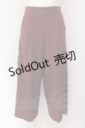 axes femme / サイドチェックワイドパンツ F ワイン O-25-03-29-041-AX-PA-OW-ZT010