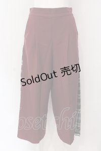 axes femme / サイドチェックワイドパンツ F ワイン O-25-03-29-041-AX-PA-OW-ZT010