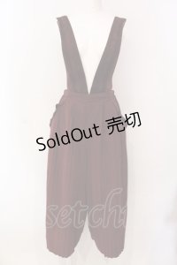 axes femme / レース使いサスパンツ M ワイン O-25-03-29-042-AX-PA-OW-ZT010
