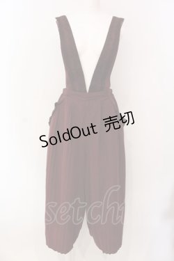 画像1: axes femme / レース使いサスパンツ M ワイン O-25-03-29-042-AX-PA-OW-ZT010