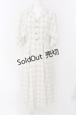 画像1: axes femme POETIQUE / イレヘムケープシャツ風ワンピース M キナリ O-25-03-29-044-AX-OP-OW-OS