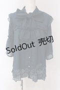 axes femme / シアーフリルボータイブラウス F グリーン O-25-03-29-047-AX-BL-OW-OS