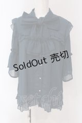 axes femme / シアーフリルボータイブラウス F グリーン O-25-03-29-047-AX-BL-OW-OS