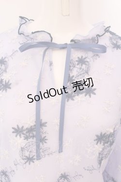 画像2: axes femme / ２ＷＡＹチュール刺繍ブラウス F ブルー O-25-03-29-049-AX-BL-OW-OS
