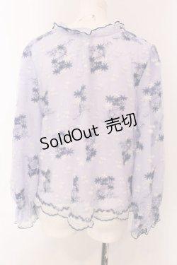 画像3: axes femme / ２ＷＡＹチュール刺繍ブラウス F ブルー O-25-03-29-049-AX-BL-OW-OS