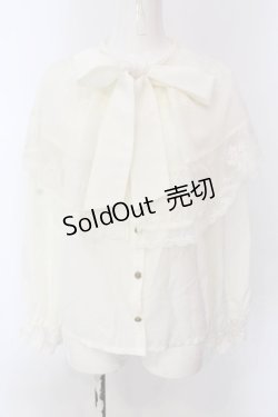 画像1: axes femme / ケープ×リボンタイブラウス F キナリ O-25-03-29-050-AX-BL-OW-OS