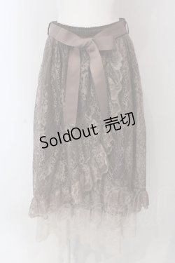 画像1: axes femme / ラッフルフリルレーススカート F ブラウン O-25-03-29-053-AX-SK-OW-ZT018
