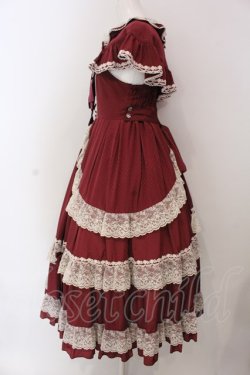 画像4: metamorphose / エリーケープ付きジャンパースカート  ワイン O-25-03-29-017-ME-OP-OW-OS