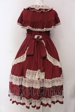 画像5: metamorphose / エリーケープ付きジャンパースカート  ワイン O-25-03-29-017-ME-OP-OW-OS