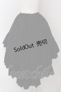 画像3: MARBLE / 前短・後長V字フリル重ねロングスカート  ブラック O-25-03-29-018-GO-SK-OW-OS