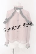 Rojita / シアーラッフル配色ブラウス  ピンク×クロ O-25-03-29-026-LO-BL-IG-OS