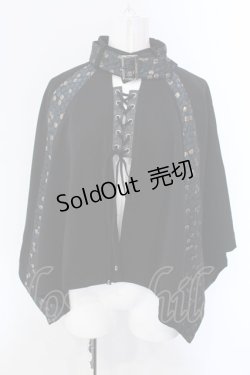 画像1: Qutie Frash / 2023年プレミアム 宵鶴ポンチョ  ブラック O-25-03-31-029-QU-JA-IG-OS