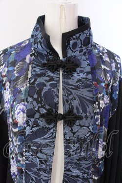 画像2: Qutie Frash / チャイナ着物ロングカーデ  ブルー O-25-03-31-031-QU-JA-IG-OS