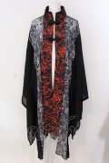 Qutie Frash / チャイナ着物ロングカーデ  レッド×ブラック O-25-03-31-032-QU-JA-IG-OS