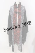 Qutie Frash / チャイナ着物ロングカーデ  レッド×ブラック O-25-03-31-032-QU-JA-IG-OS