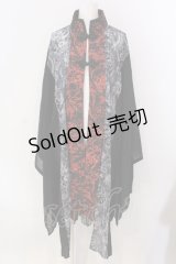 Qutie Frash / チャイナ着物ロングカーデ  レッド×ブラック O-25-03-31-032-QU-JA-IG-OS
