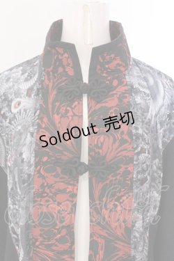 画像2: Qutie Frash / チャイナ着物ロングカーデ  レッド×ブラック O-25-03-31-032-QU-JA-IG-OS