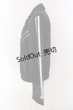 画像3: ROMANTIC NEUROSIS / Wライダースジャケット（ジャージ）  ブラック×ホワイト O-25-03-31-046-PU-JA-IG-OS