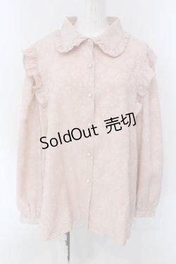画像1: Taberuno Sky / 初めてのデートで着るジャガードブラウス ワンサイズ（3L-5L相当） ピンク O-25-03-31-048-LO-OP-IG-OS