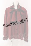 DearMyLoveWhip / レースフリルたっぷり上品ボウタイリボンブラウス 4L ボルドー O-25-03-31-050-LO-BL-IG-OS
