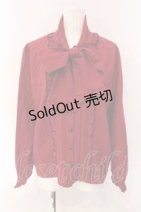 DearMyLoveWhip / 大きなボウタイフリルブラウス 4L ボルドー O-25-03-31-051-LO-BL-IG-OS